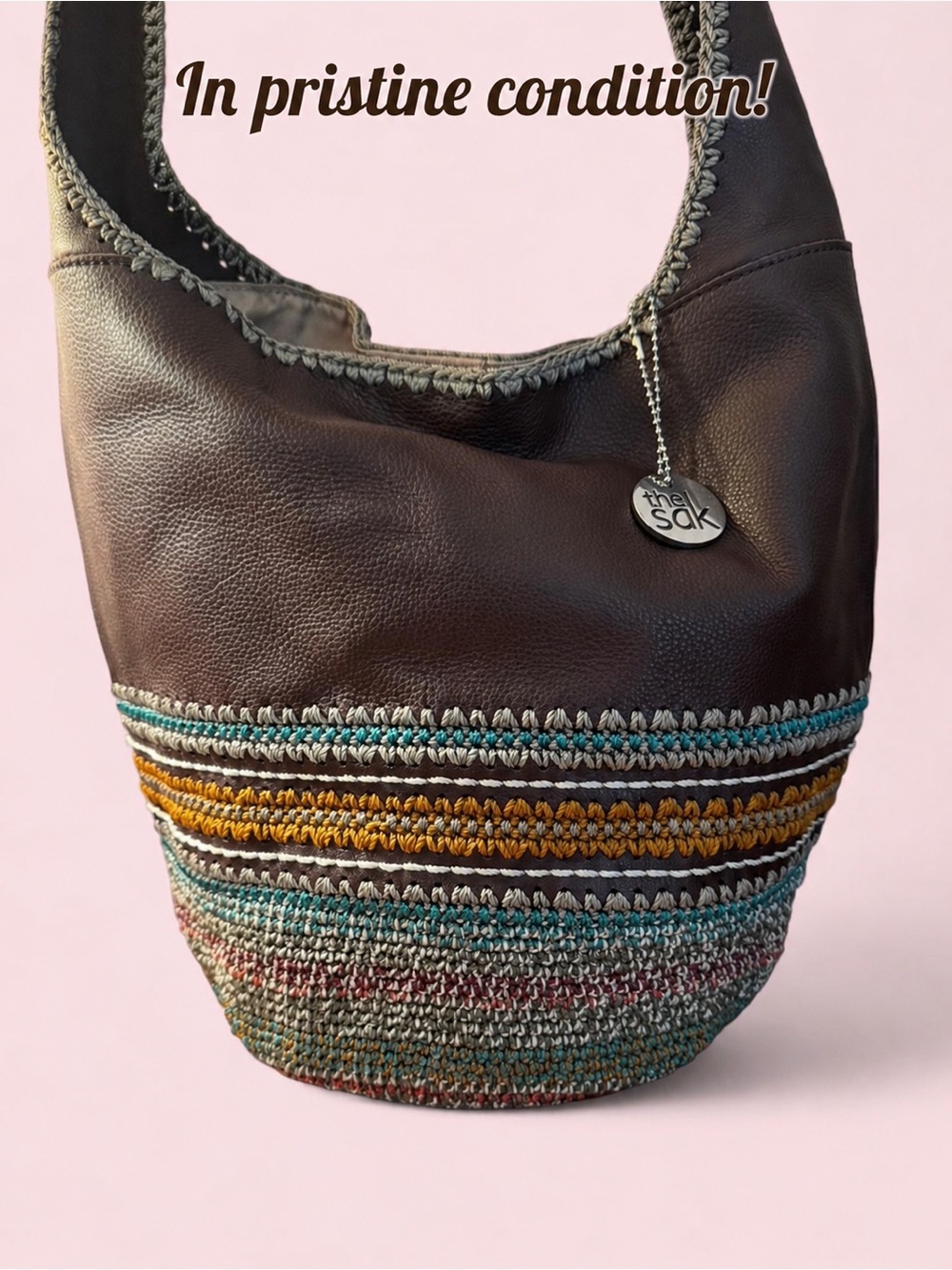 The Sak Seminak Hobo 120 In Brown Pebbled Leather w/BONUS Vera Bradley Pouch